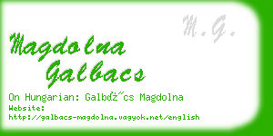 magdolna galbacs business card